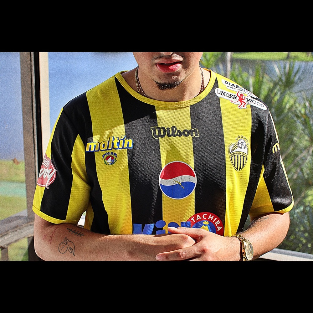 Wilson soccer jersey multi sponsor